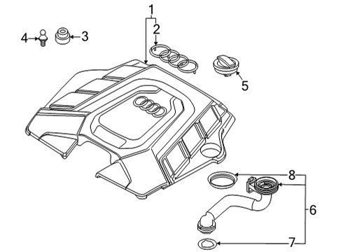 2021 Audi Q7 Engine Appearance Cover Diagram