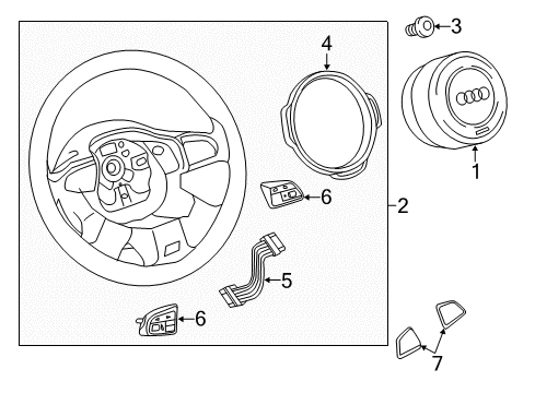 2015 Audi SQ5 Steering Wheel & Trim Diagram