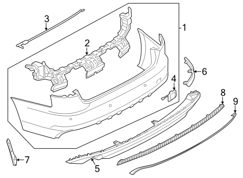 2017 Audi A4 Bumper & Components - Rear Diagram