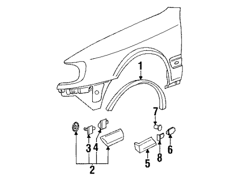 1998 Audi A6 Exterior Trim - Fender Diagram