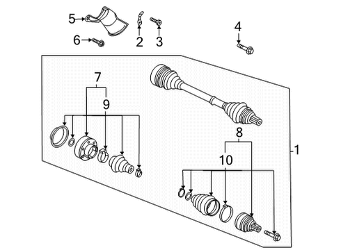 2021 Audi RS Q8 Drive Axles - Rear Diagram