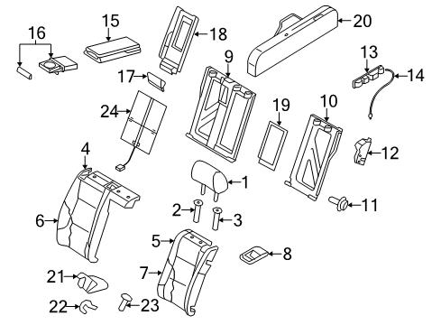 2015 Audi RS5 Armrest Bracket Diagram for 8K5-885-961-B-ZTB