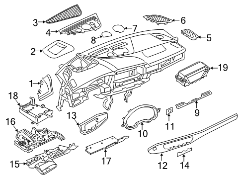 2019 Audi A4 allroad Instrument Panel Components Diagram