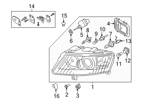 2010 Audi A6 Bulbs Diagram