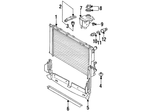 1994 Audi Cabriolet Radiator & Components Diagram