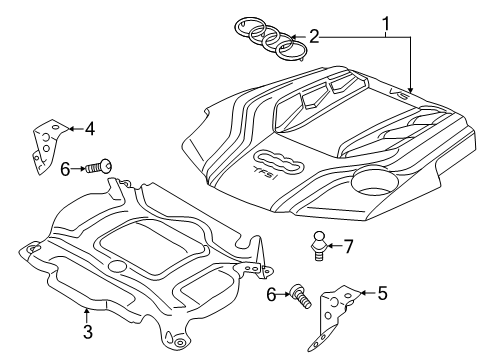 2019 Audi RS5 Engine Appearance Cover Diagram