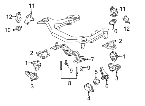 2009 Audi A4 Quattro Engine & Trans Mounting Diagram