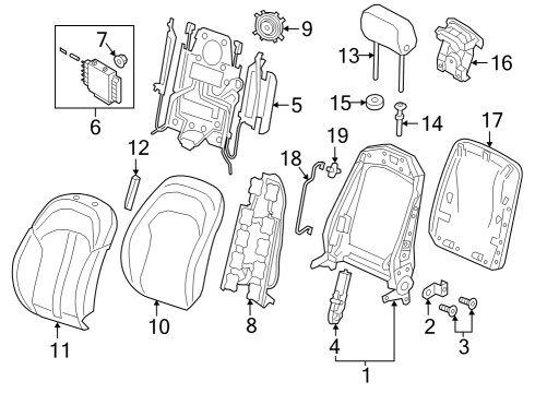 2024 Audi SQ8 e-tron Sportback Front Seat Components
