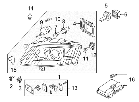 2011 Audi S6 Bulbs Diagram