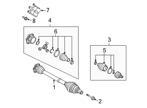 2008 Audi S5 Drive Axles - Front Diagram