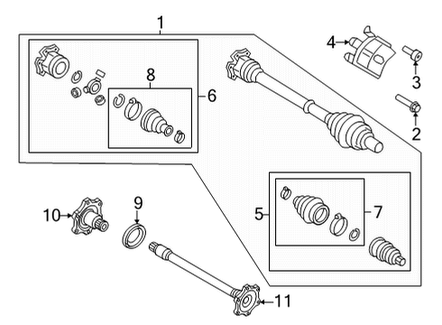 2021 Audi SQ5 Sportback Drive Axles - Front