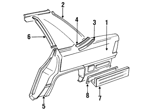 1990 Audi 200 Quarter Panel & Components