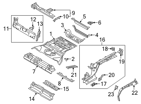 2021 Audi e-tron Quattro Rear Floor & Rails