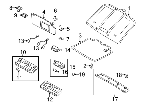 2009 Audi TT Interior Trim - Roof Diagram