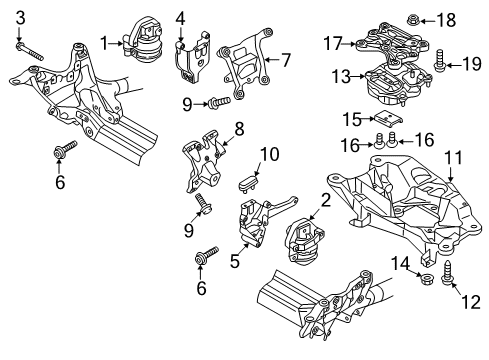 2013 Audi S6 Engine & Trans Mounting Diagram