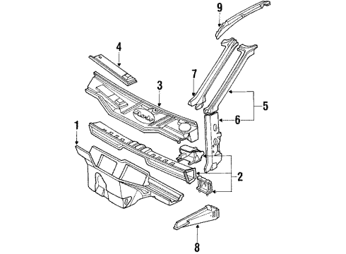 1990 Audi 200 Cowl