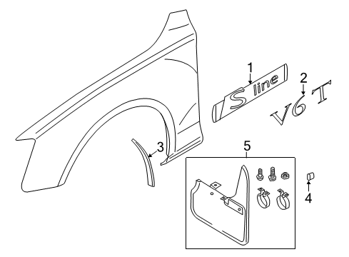 2009 Audi A4 Exterior Trim - Fender Diagram