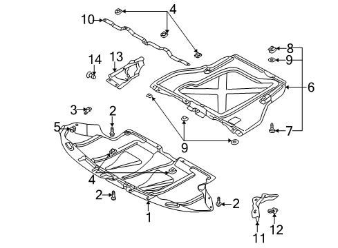 2004 Audi A4 Splash Shields Diagram 4