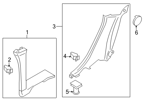 2011 Audi A3 Quattro Interior Trim - Quarter Panels Diagram