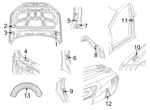 2021 Audi e-tron Quattro Information Labels