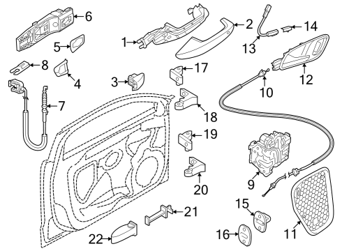 2022 Audi RS3 Rear Door Diagram