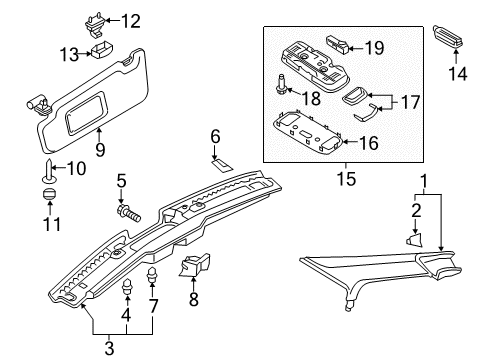 2021 Audi TT Quattro Interior Trim - Roof Diagram