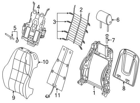 2015 Audi A7 Quattro Front Seat Components