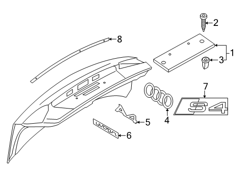 2020 Audi A4 Exterior Trim - Trunk Diagram