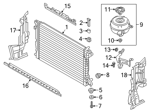 2025 Audi A6 Quattro Radiator & Components Diagram