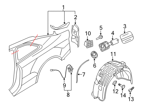 2014 Audi RS5 Fuel Door Diagram