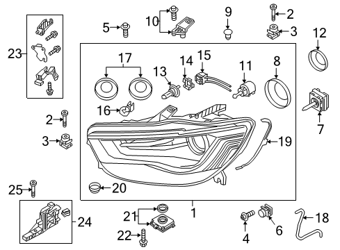 2016 Audi A6 Headlamp Components Diagram