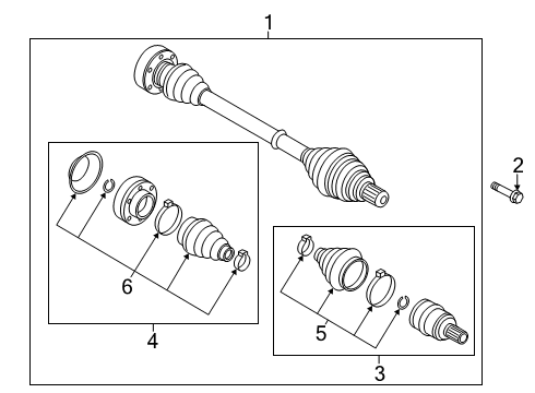2015 Audi A3 Drive Axles - Front Diagram