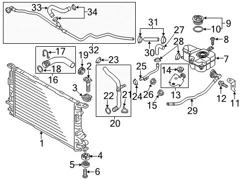 2013 Audi A8 Quattro Radiator Upper Insulator Diagram for 8K0-121-275-C
