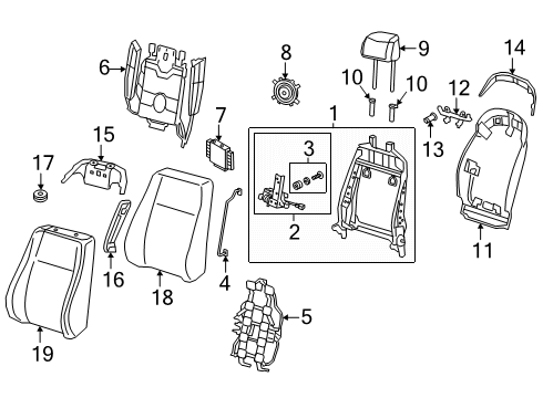 2024 Audi S8 Driver Seat Components Diagram