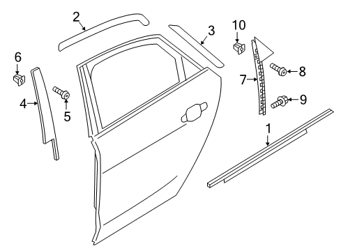 2015 Audi A8 Quattro Applique Retainer Nut Diagram for 4H0-837-199