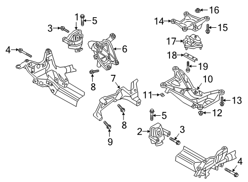2021 Audi S6 Engine & Trans Mounting Diagram
