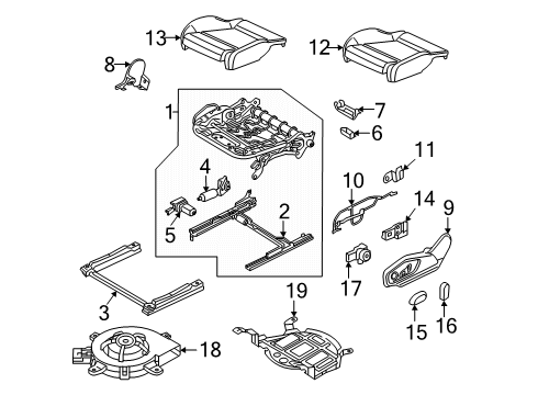 2025 Audi Q7 Front Seat Components Diagram 8