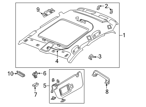 2020 Audi e-tron Sportback Interior Trim - Roof Diagram