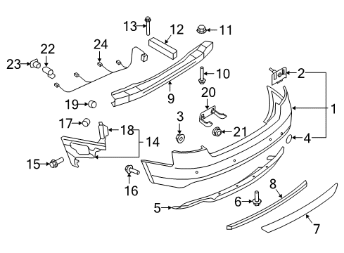2017 Audi S5 Bumper & Components - Rear Diagram