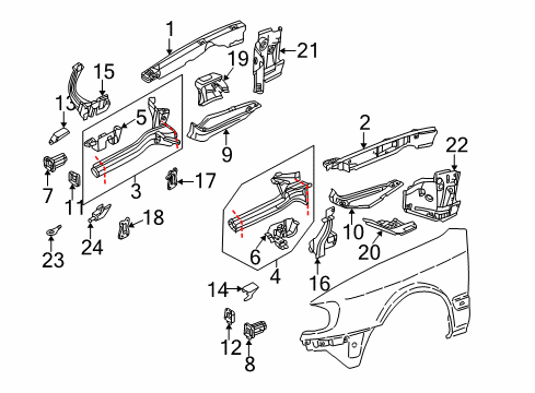 2001 Audi Allroad Quattro Structural Components & Rails