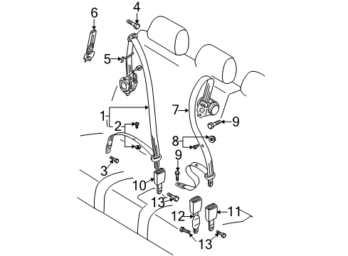 2007 Audi Q7 Belt Guide Diagram for 4L0-858-813-A