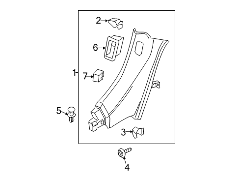 2014 Audi R8 Interior Trim - Quarter Panels Diagram