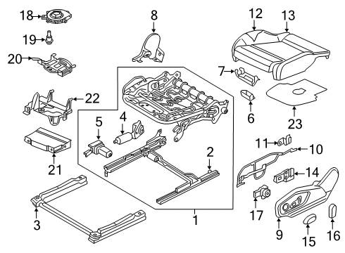 2024 Audi Q8 Front Seat Components Diagram