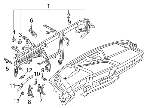 2024 Audi A5 Quattro Instrument Panel Components Diagram 2