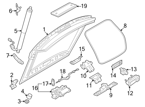 2024 Audi Q4 e-tron Latch Diagram for 89A-827-506