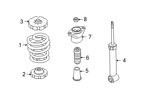 2008 Audi A4 Shocks & Components Diagram