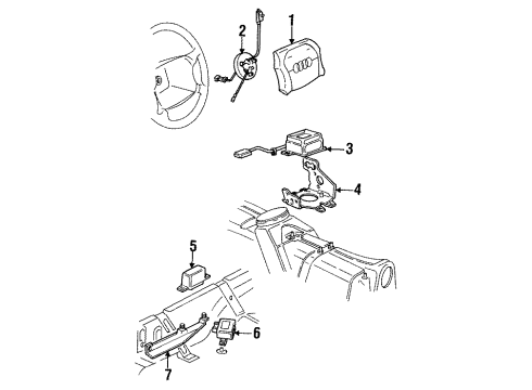 1993 Audi V8 Quattro Air Bag Components Diagram