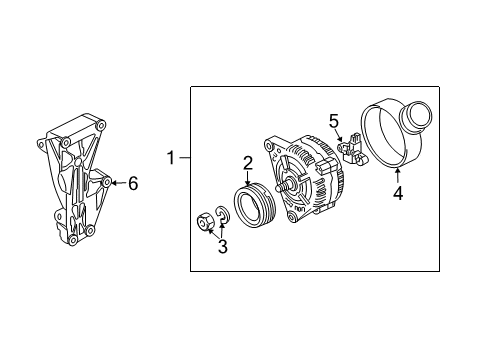 2007 Audi S4 Alternator Diagram for 079-903-018-X