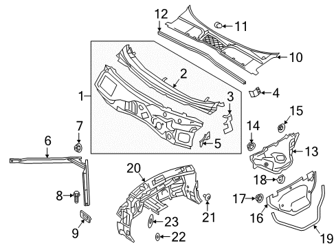 2018 Audi S5 Cowl Diagram