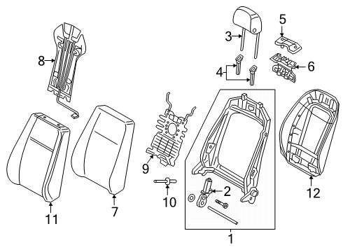 2017 Audi A4 Passenger Seat Components Diagram